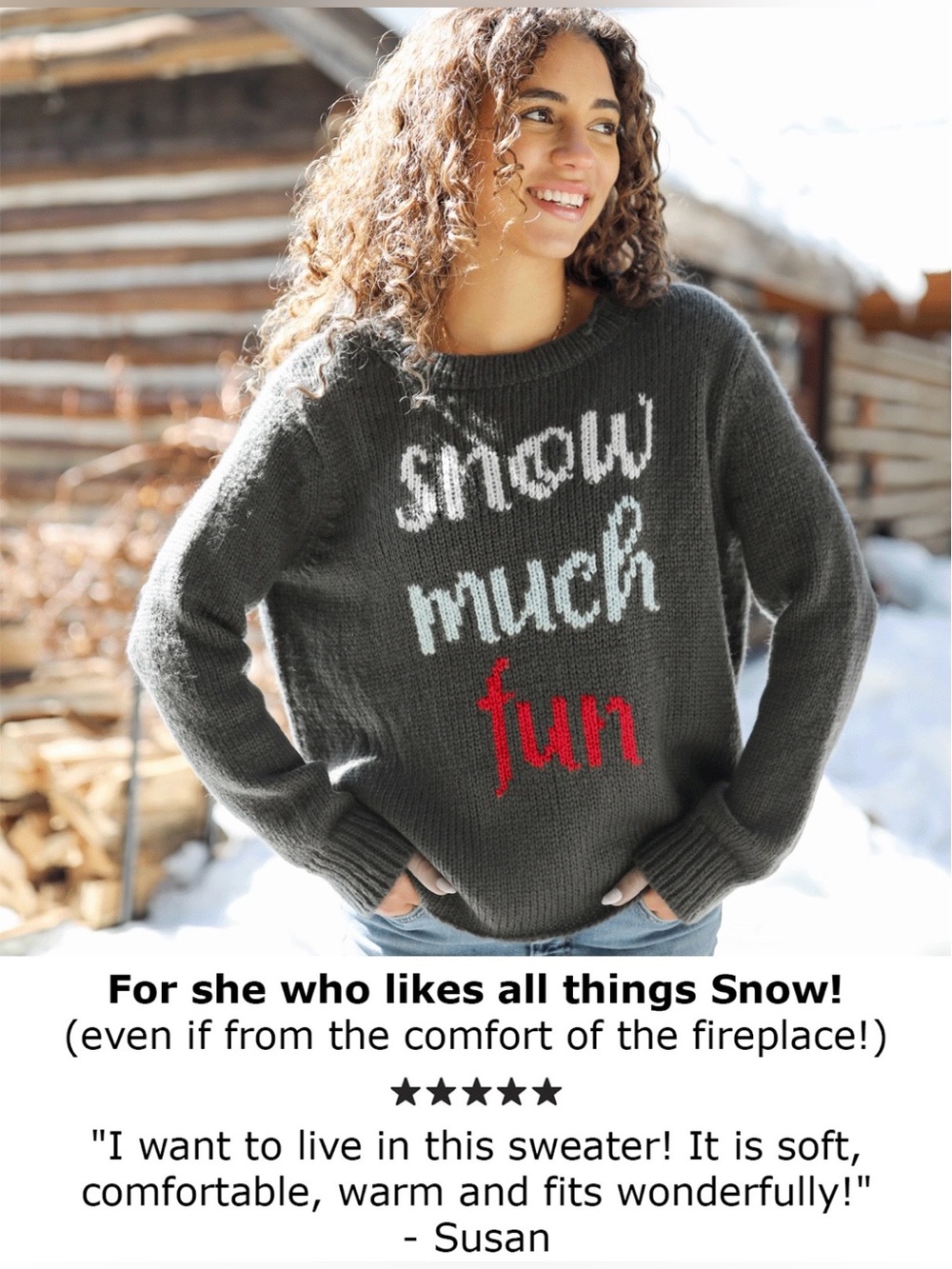 Wooden Ships/Cozy Crewneck Long Sleeved/Sweater/‘Snow much fun’/NWT! NEVER WORN!